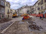 Montecelio lavori in Piazza San Giovanni foto di Marco Pompili