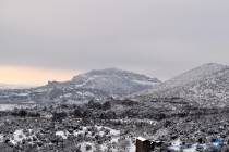 Panorama innevato con Sant'Angelo Romano e Poggio Cesi 4 Febbraio 2012 - Foto di Damiano Graziani